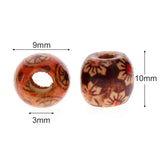 300Pcs 10mm Mixed Pattern Wooden Beads for Jewelry Making Hair Craft