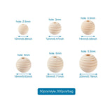 300Pcs Natural Wooden Beads Large Hole Round Wood Spacer Beads