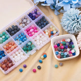 300Pcs 8mm Natural Crackle Agate Beads Frosted Round Spacer Beads