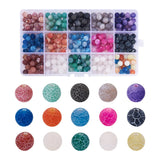 300Pcs 8mm Natural Crackle Agate Beads Frosted Round Spacer Beads