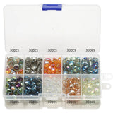 300Pcs Glass Love Heart Beads 8mm Crystal Pendants Earing DIY Crafts Decoration