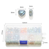 300Pcs Glass Love Heart Beads 8mm Crystal Pendants Earing DIY Crafts Decoration