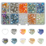 300Pcs Glass Love Heart Beads 8mm Crystal Pendants Earing DIY Crafts Decoration