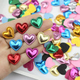 300Pcs Bright Cloth Love Heart Padded Appliques DIY Craft Supplies