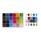 300Pcs 8mm 10 Faceted Crystal Glass Beads & 1200pcs 24 Colors 6mm Hand Briolette
