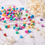300Pcs Letter Beads Flat Round Assorted Colors