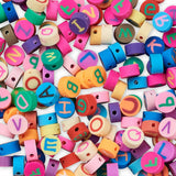 300Pcs Letter Beads Flat Round Assorted Colors