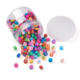 300Pcs Letter Beads Flat Round Assorted Colors