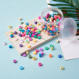 300Pcs Letter Beads Flat Round Assorted Colors