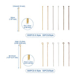 300Pcs Iron Flat Head Pins Eye Pins for Jewelry Making DIY Earring Necklace