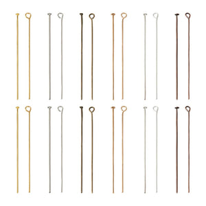 300Pcs Iron Flat Head Pins Eye Pins for Jewelry Making DIY Earring Necklace