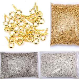 300Pcs Mini Screw Eye Pins Jewelry Making Eyelets Findings for DIY Earrings