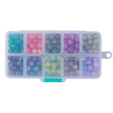 300Pcs 8mm Round Crackle Glass Beads for Jewelry Making DIY Crafts