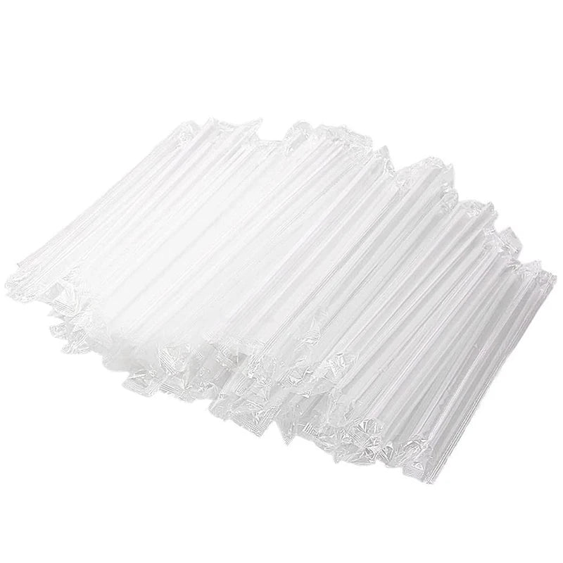 300Pcs Clear Plastic Smoothie Jumbo Straws for Bubble Tea Fruit Shakes