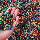 300Pcs Wooden Beads Round Spacer Natural Wood Charms DIY Jewelry Making 8mm