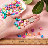 300Pcs Colorful Round Flat Letter Beads DIY Jewelry Making Crafts