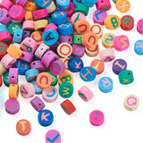 300Pcs Colorful Round Flat Letter Beads DIY Jewelry Making Crafts