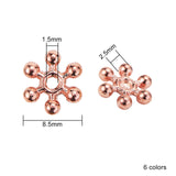 300Pcs Metal Zinc Alloy Snowflake Spacer Beads 8.5x2.5mm