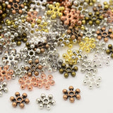 300Pcs Metal Zinc Alloy Snowflake Spacer Beads 8.5x2.5mm