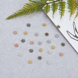 300Pcs Metal Zinc Alloy Snowflake Spacer Beads 8.5x2.5mm
