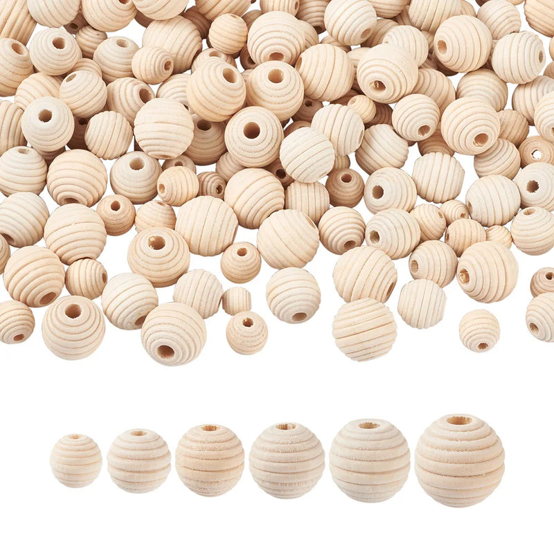 300Pcs Natural Wooden Round Beads Spacer For DIY Jewelry Making
