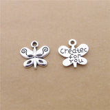 300Pcs Metal Butterfly Charms 13x13MM Animal Charms for Jewelry Making