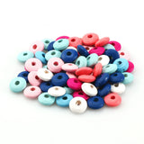 300pcs 10mm Wood Beads Colorful Round Spacer Beads for DIY Jewelry Making