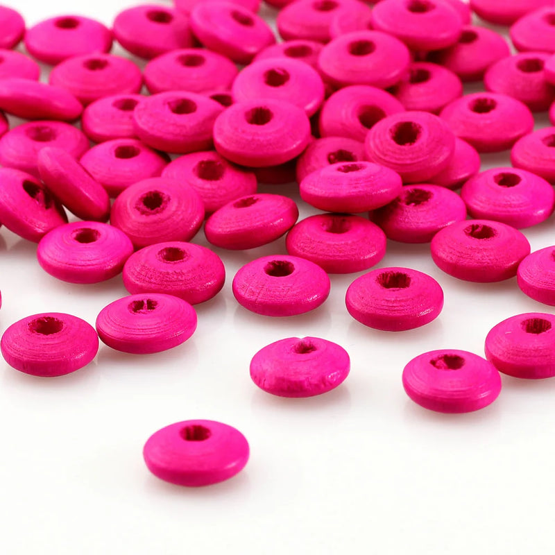 300pcs 10mm Wood Beads Colorful Round Spacer Beads for DIY Jewelry Making