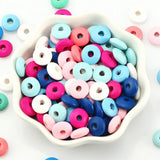 300pcs 10mm Wood Beads Colorful Round Spacer Beads for DIY Jewelry Making