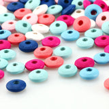300pcs 10mm Wood Beads Colorful Round Spacer Beads for DIY Jewelry Making