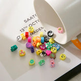 300pcs 10mm Clay Beads Kit Smile Face Fruit Flower DIY Jewelry Making