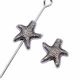 300pcs 10x10mm Antique Silver Starfish Beads DIY Jewelry Findings