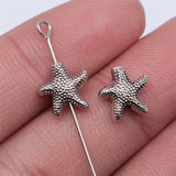 300pcs 10x10mm Antique Silver Starfish Beads DIY Jewelry Findings