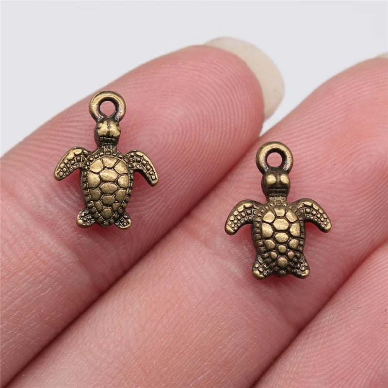 300pcs 10x13mm Sea Turtle Charm DIY Jewelry Findings