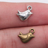 300pcs Tiny Bird Charm Antique Silver Bird for Jewelry Making 11x8mm