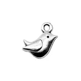 300pcs Tiny Bird Charm Antique Silver Bird for Jewelry Making 11x8mm