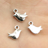 300pcs Tiny Bird Charm Antique Silver Bird for Jewelry Making 11x8mm