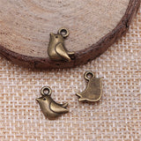 300pcs Tiny Bird Charm Antique Silver Bird for Jewelry Making 11x8mm
