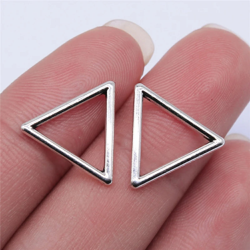 300pcs Antique Silver Triangle Charms for Jewelry Making DIY Findings
