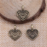 300pcs 15x18mm Metal Love Heart Charm - Jewelry Pendant Making