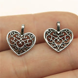 300pcs 15x18mm Metal Love Heart Charm - Jewelry Pendant Making