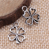 300pcs Charms Clover Flower Pendant DIY Bracelet Necklace Findings