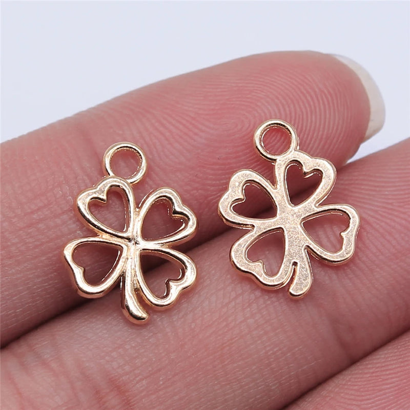 300pcs Charms Clover Flower Pendant DIY Bracelet Necklace Findings