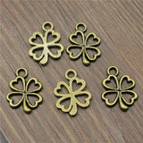 300pcs Charms Clover Flower Pendant DIY Bracelet Necklace Findings