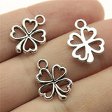 300pcs Charms Clover Flower Pendant DIY Bracelet Necklace Findings
