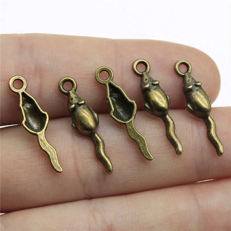 300pcs 24x6mm Small Mouse Rat Pendant Charm For Jewelry Making