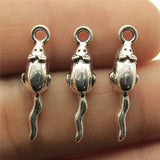 300pcs 24x6mm Small Mouse Rat Pendant Charm For Jewelry Making