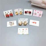 300pcs Jewelry Display Cards 3.5x2.5cm Boutique Packing Ear Stud Tag Labels