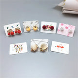 300pcs Jewelry Display Cards 3.5x2.5cm Boutique Packing Ear Stud Tag Labels