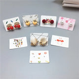 300pcs Jewelry Display Cards 3.5x2.5cm Boutique Packing Ear Stud Tag Labels